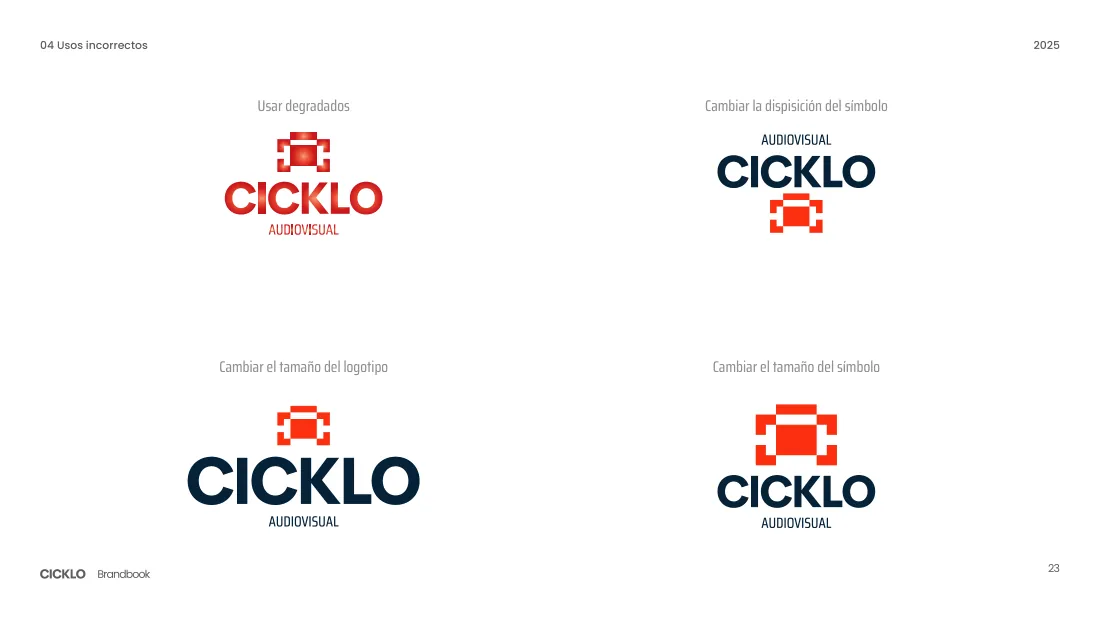 Manual de marca Cicklo Audiovisual - pagina 23