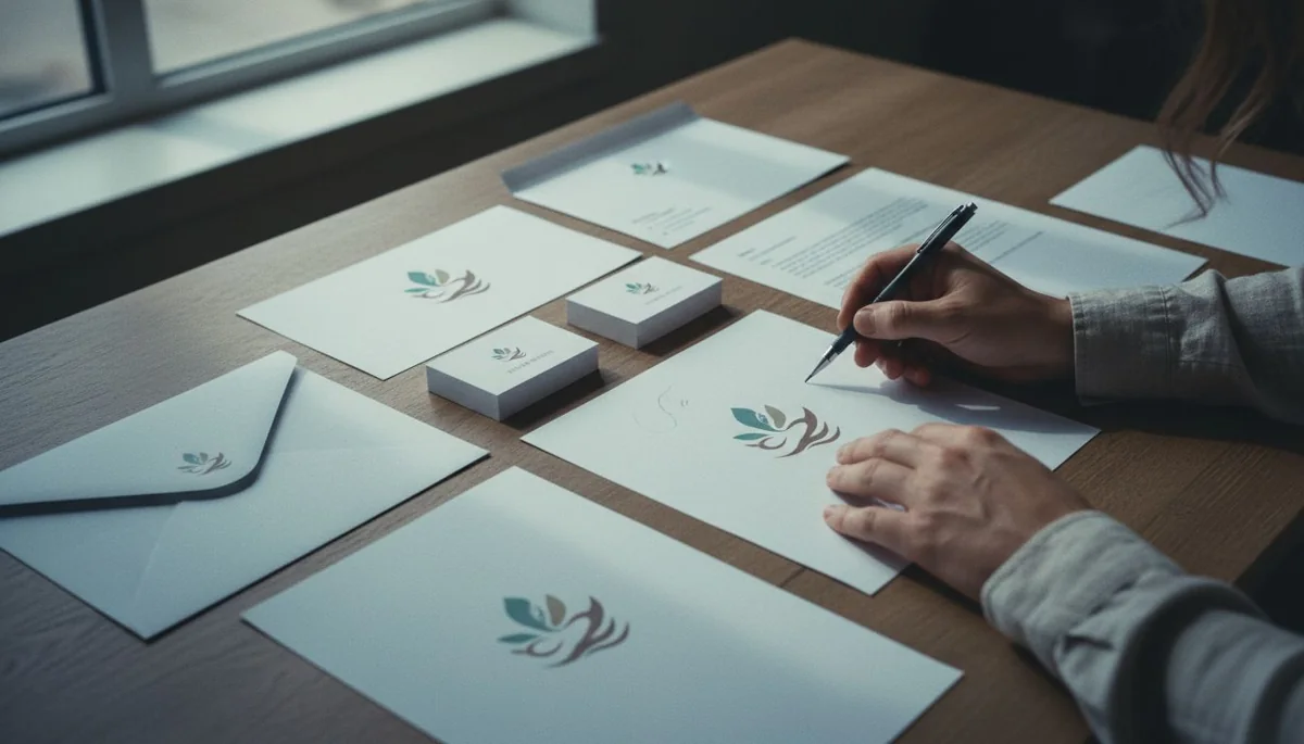 Papeleria corporativa y aplicaciones de la identidad de marca