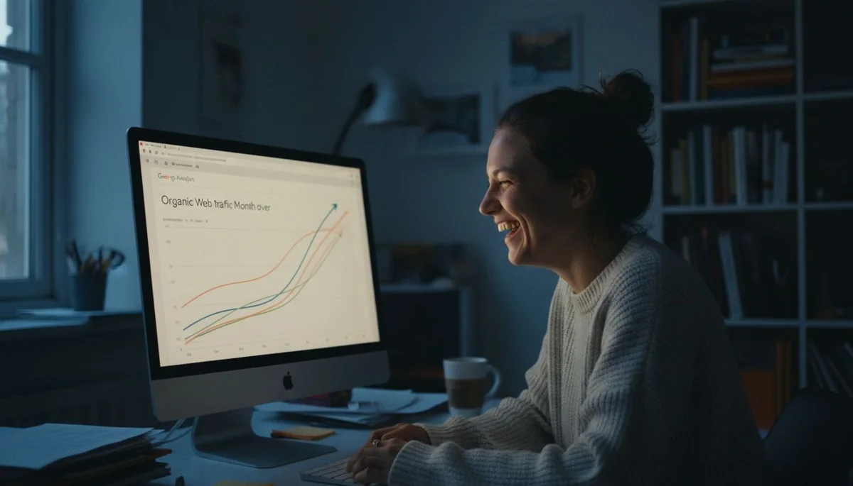 Crecimiento del tráfico orgánico de una página web posicionada en Google