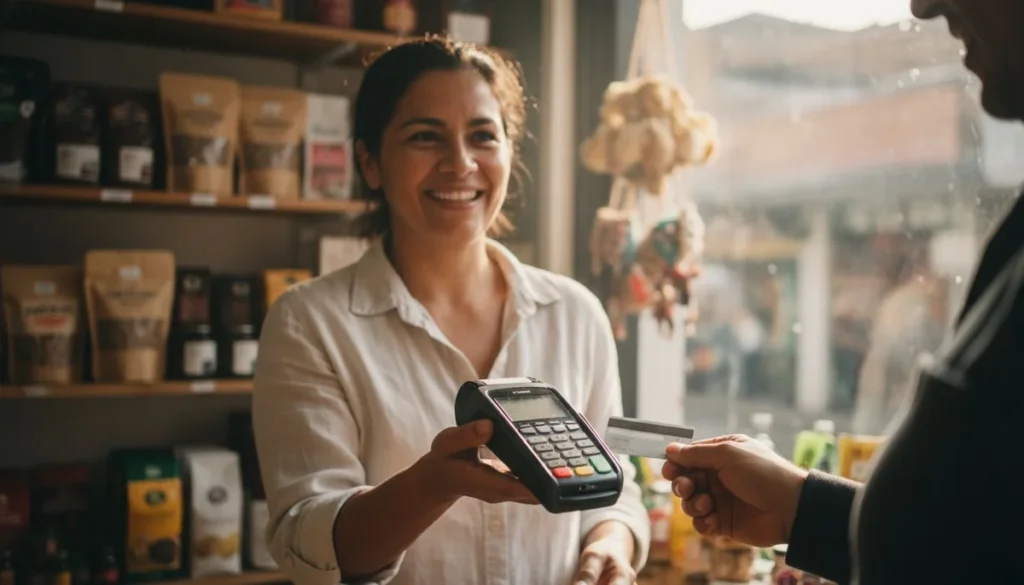 datáfono portátil para cobrar con tarjeta en un negocio en Colombia