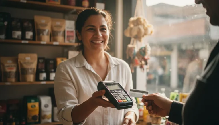 datáfono portátil para cobrar con tarjeta en un negocio en Colombia