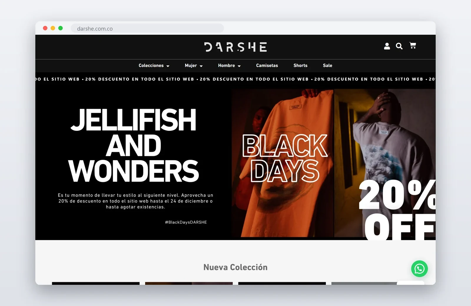 Sitio web de Darshe creado por Digital Trendy 360
