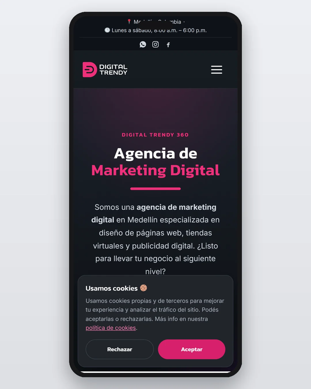 Mockup del sitio web Digital Trendy 360 - Digital Trendy 360