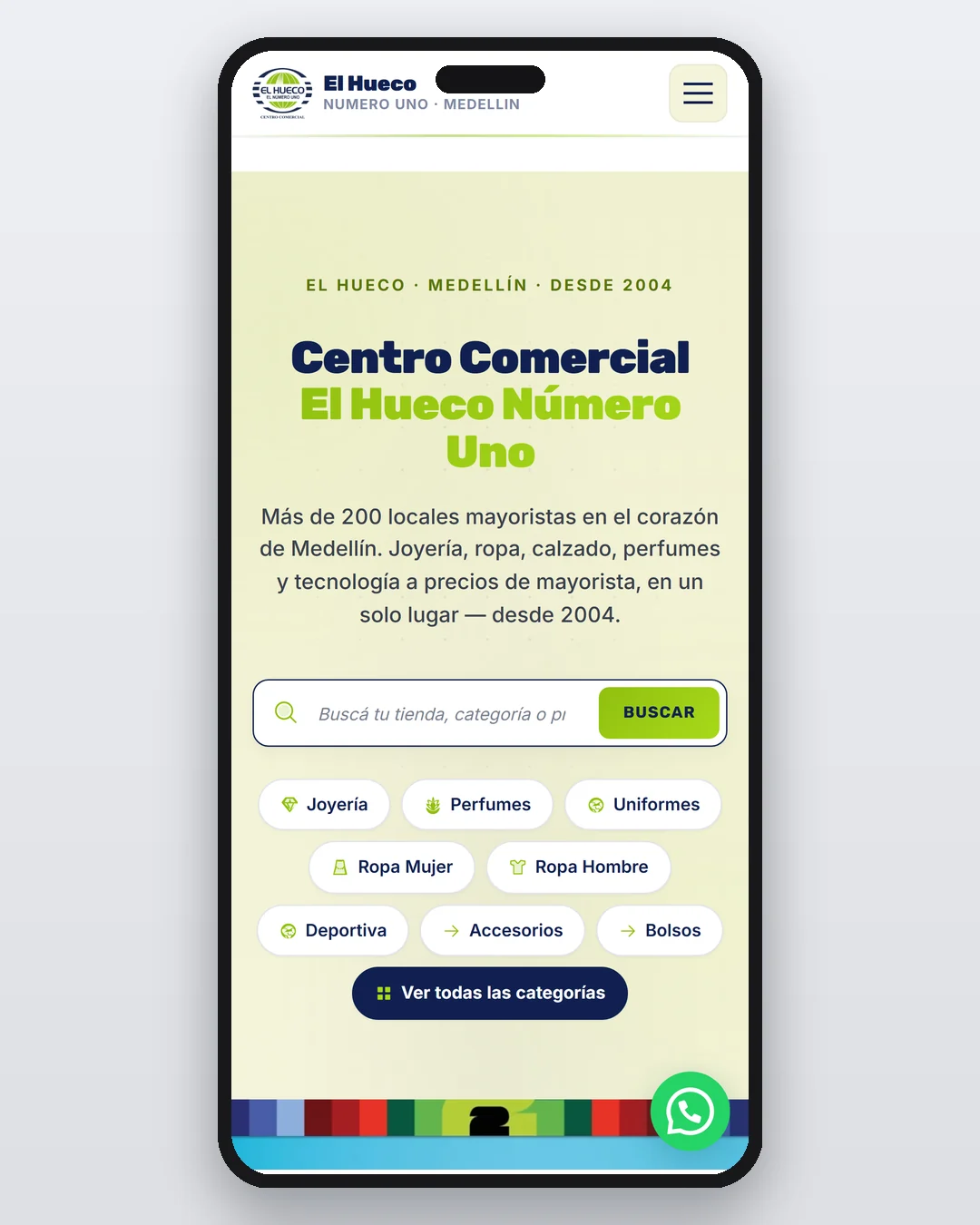 Mockup del sitio web El Hueco - Digital Trendy 360