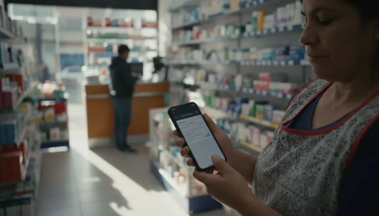Administrador de anuncios: la dueña de una droguería de barrio en Medellín revisa en su celular el panel con las dos campañas de anuncios del negocio