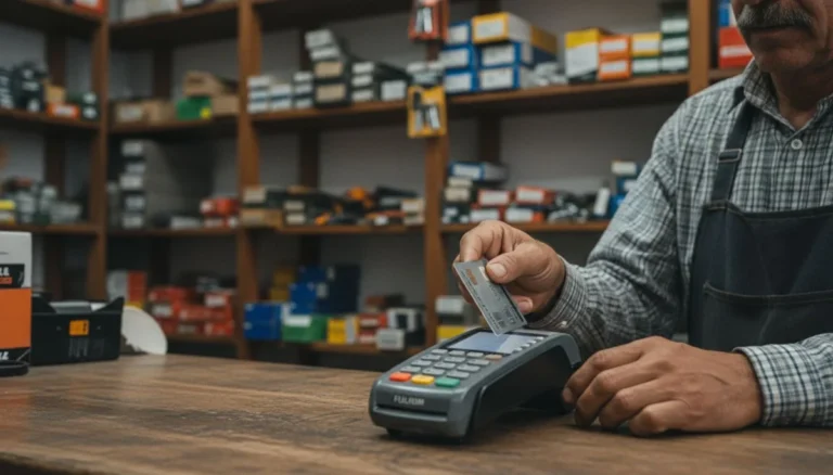 Bold vs Redeban: dueño de una ferretería en Medellín cobra con datáfono pasando la tarjeta de un cliente