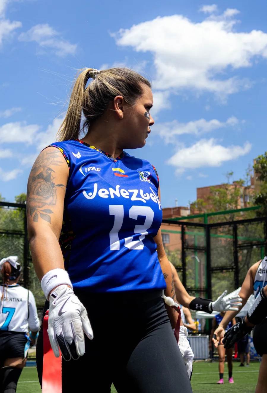 Jugadora de Venezuela en el Suramericano de Flag Football 2026